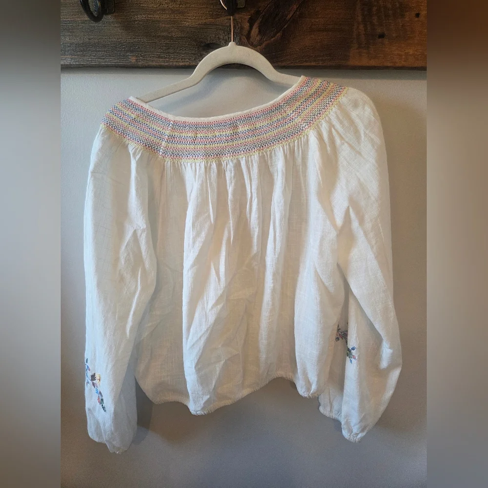 NWT Molly Bracken Embroidered Cotton Woven Blouse - Picture 5 of 8